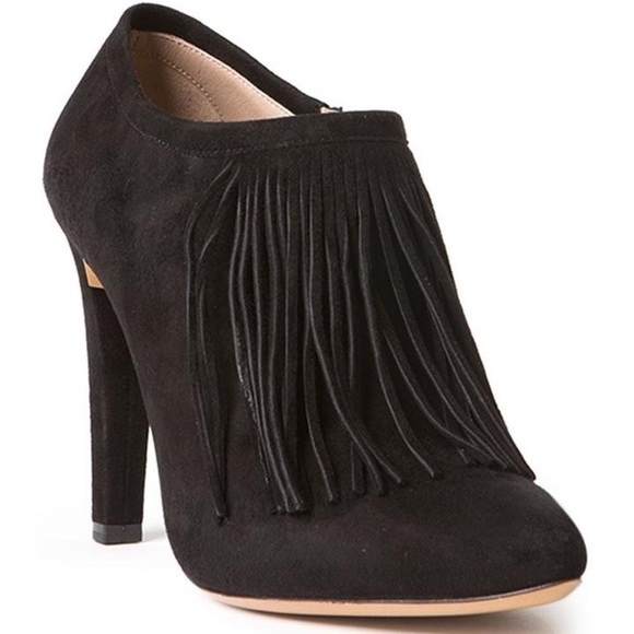 Chloe Shoes - Chloe black suede fringe Daniela bootie heels!